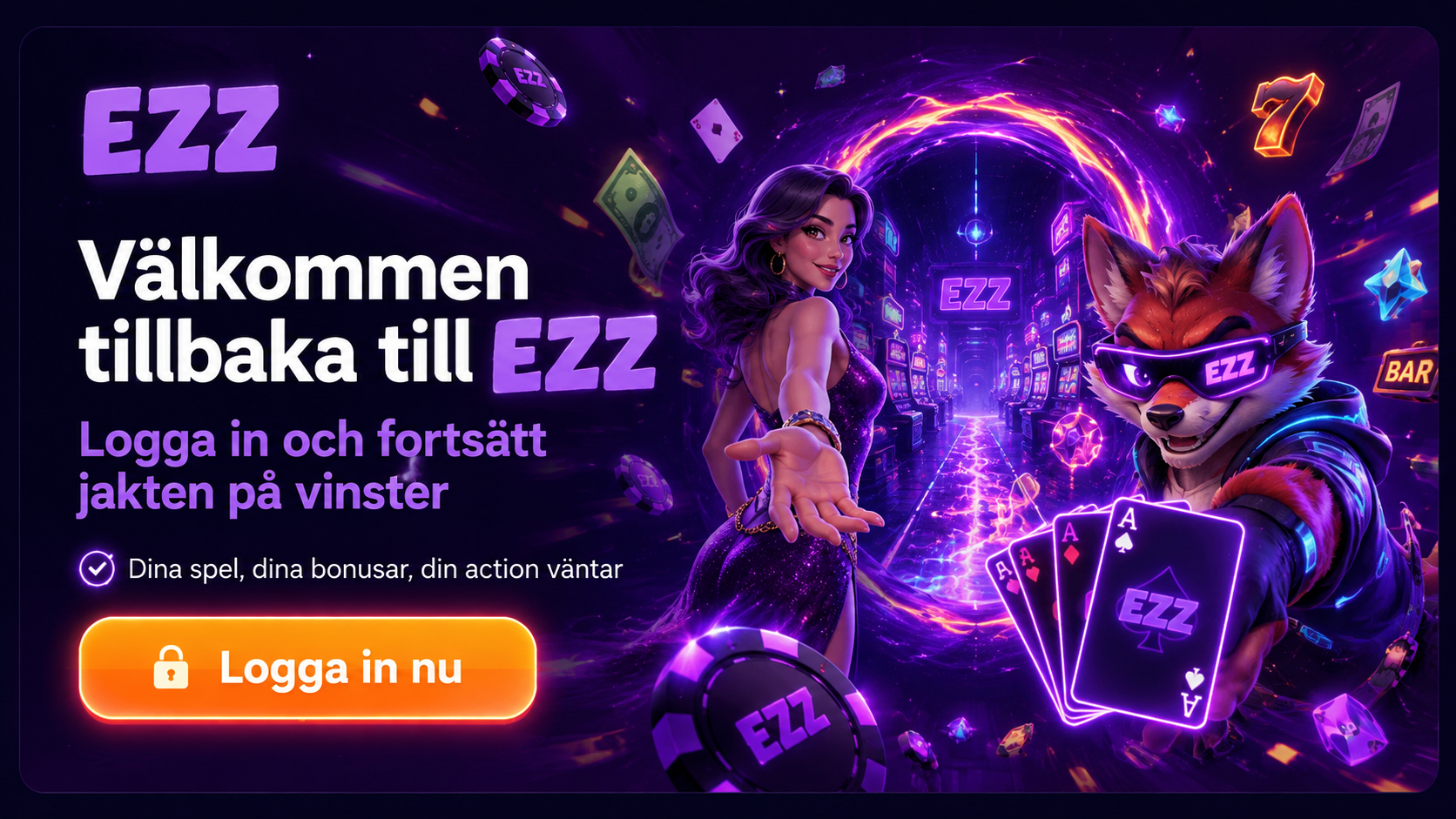 EZZ login â logga in och öppna hela casinot